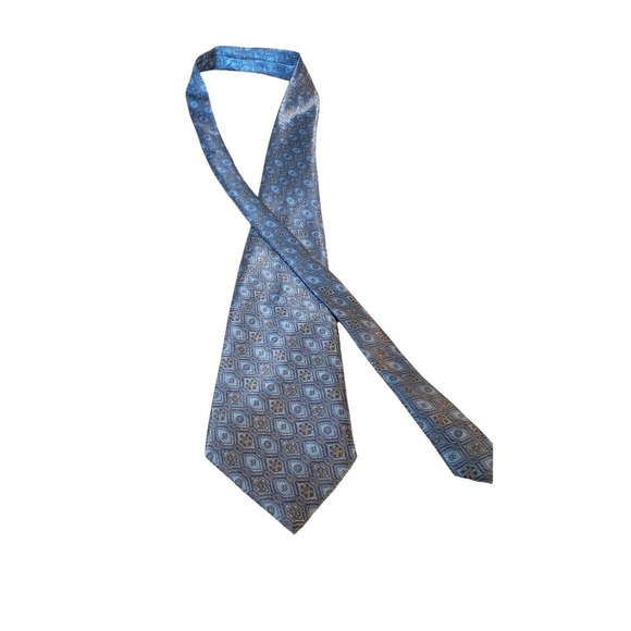 Gentleman 100% Polyester Tie Geometric Pattern in‎ Blues Mens Neck Tie - Picture 2 of 9